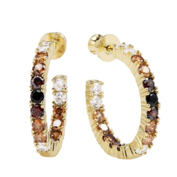 Melinda Maria Heiress Ombré Hoops|Chocolate Earrings Limited Edition - Picture 1 of 4